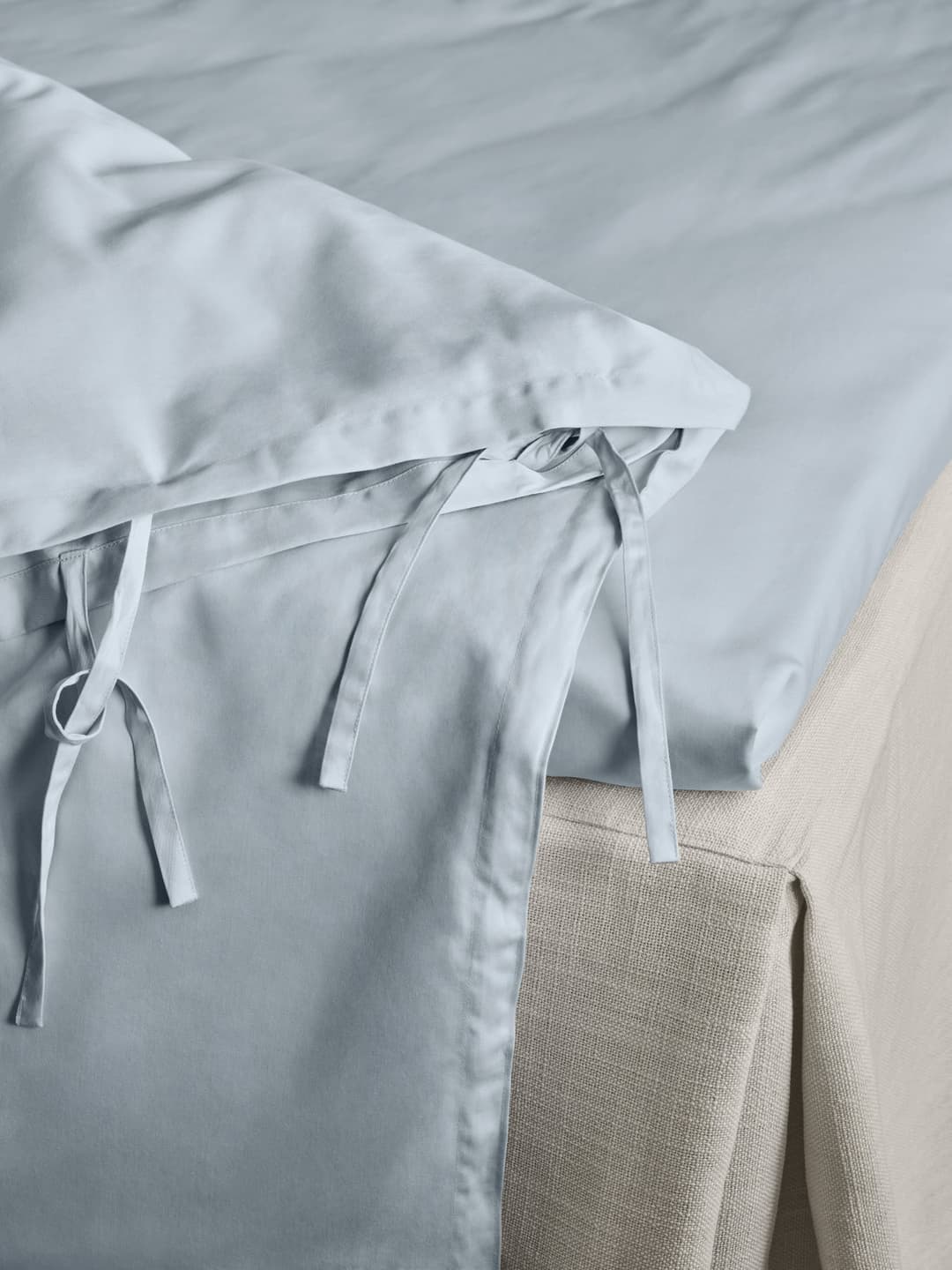 Flat Sheet Satina Cotton Sateen Light blue Mille Notti